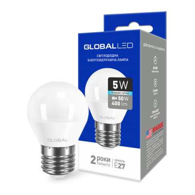 LED лампа GLOBAL G45 F 5W яркий свет E27 (1-GBL-142)