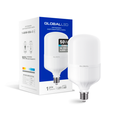 LED лампа (высокомощная) GLOBAL 50W 6500K E27/E40 холодный свет(1-GHW-006-3)