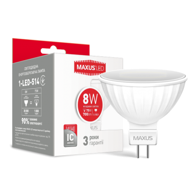 LED лампа MAXUS MR16 8W яркий свет GU5.3 (1-LED-514)