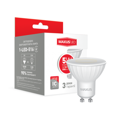 LED лампа MAXUS MR16 5W яркий свет 220V GU10 (1-LED-516)