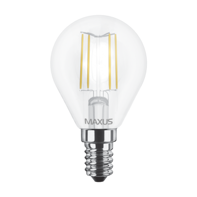 LED лампа MAXUS (filam), G45, 4W, теплый свет,E14 (1-LED-547-01)