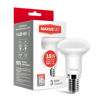 LED лампа MAXUS R39 3.5W теплый свет E14 (1-LED-551)